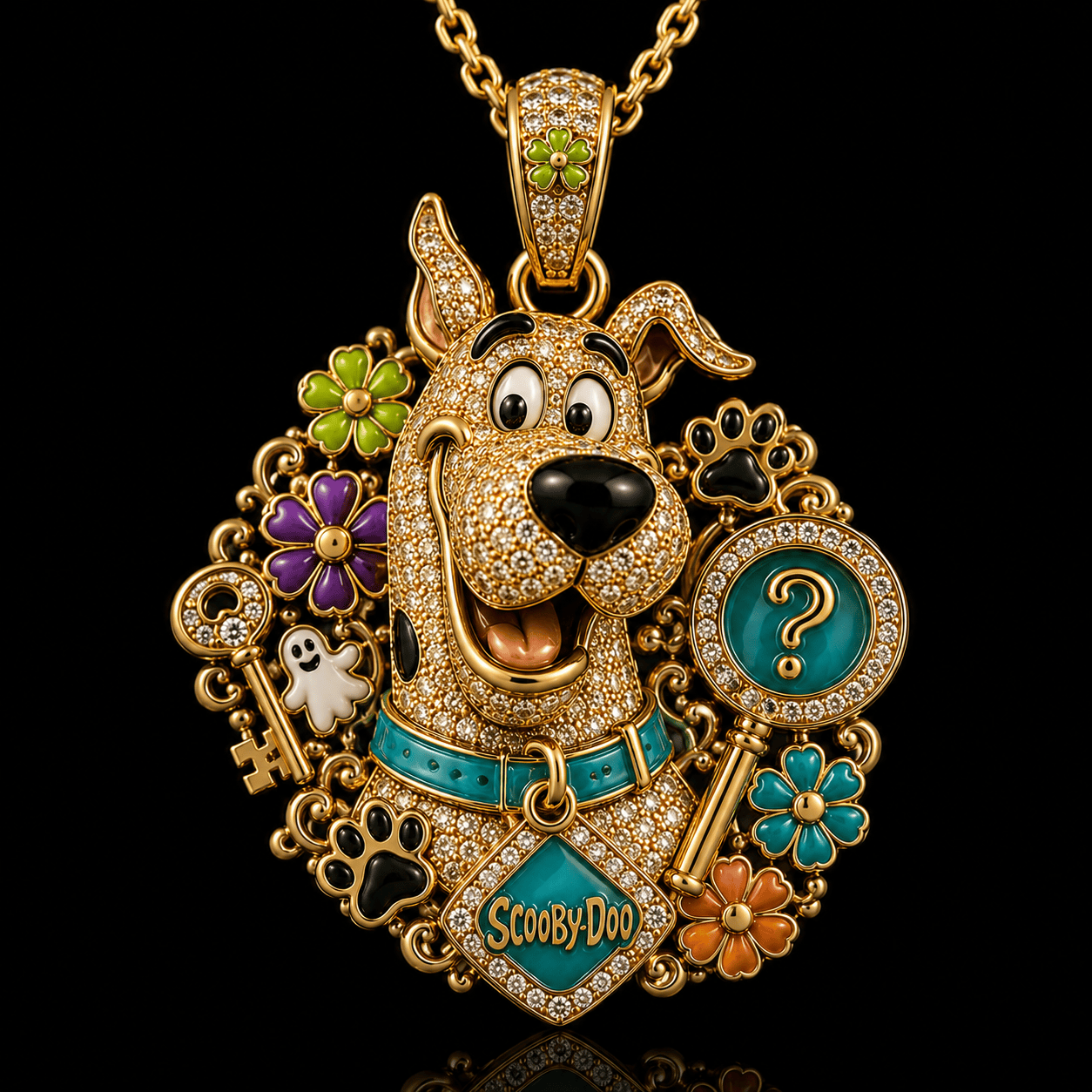 SCBD Solid Gold Chain with Diamond Pendant PDL
