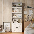 6-Tier 71" Wooden Bookshelf with Doors, Modern